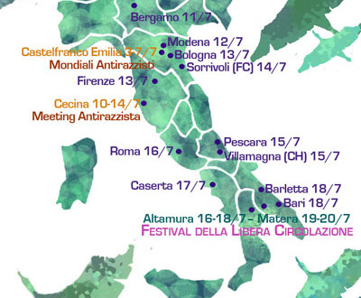Festival della libera circolazione e carovana dello Ius migrandi, tappa a Bari 18/07/2013