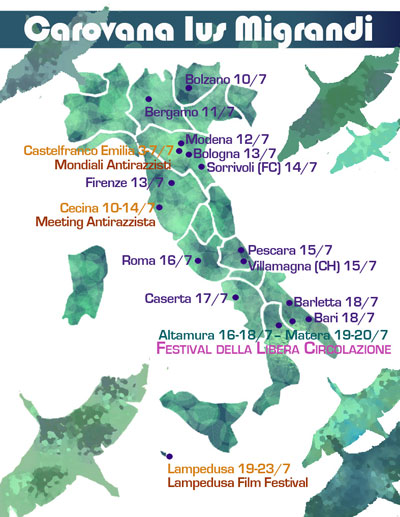 Festival della libera circolazione e carovana dello Ius migrandi, tappa a Bari 18/07/2013